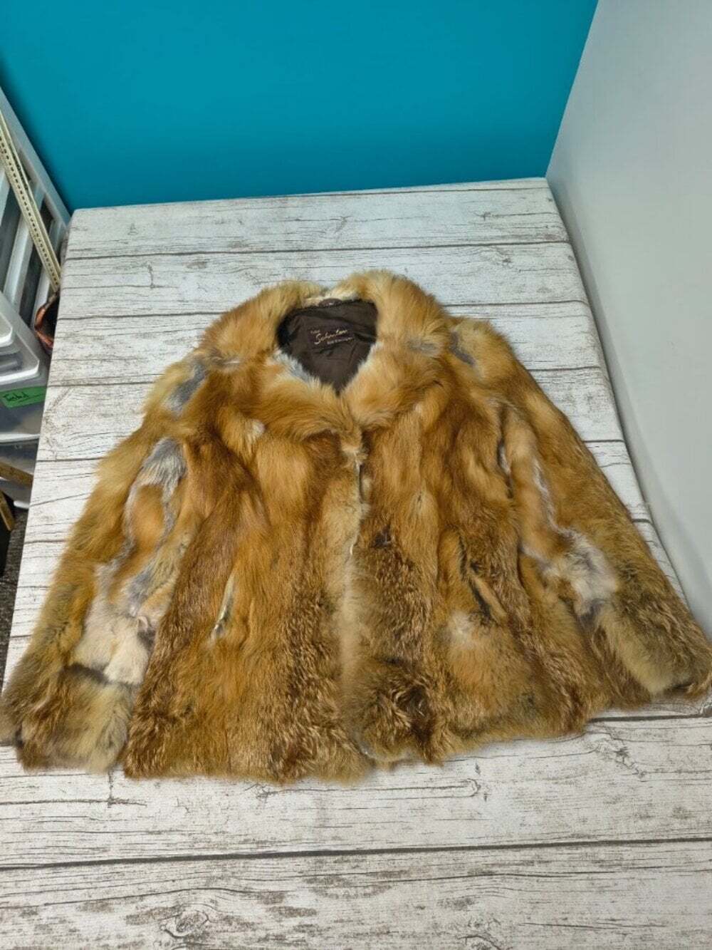 Vintage Genuine Fox Fur Multicolor Patchwork Statement Jacket